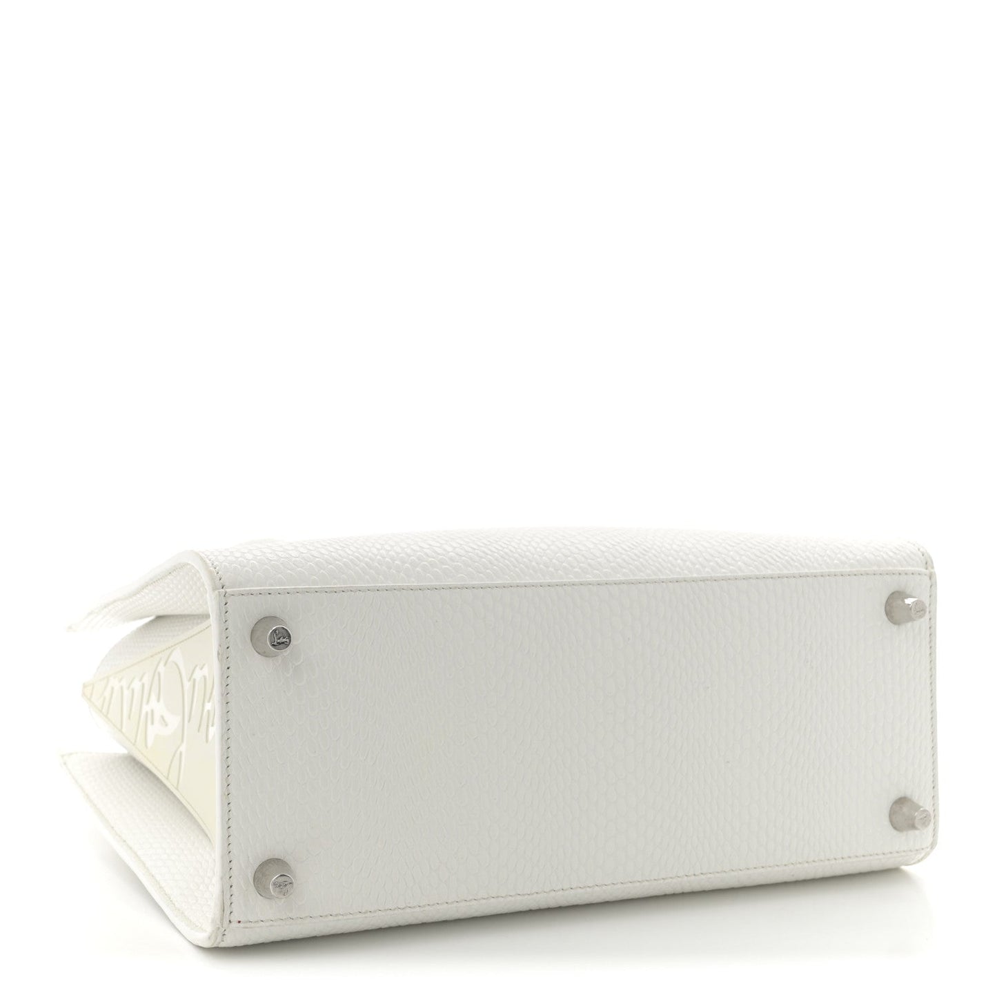 Calfskin Lizard Embossed Medium Paloma White