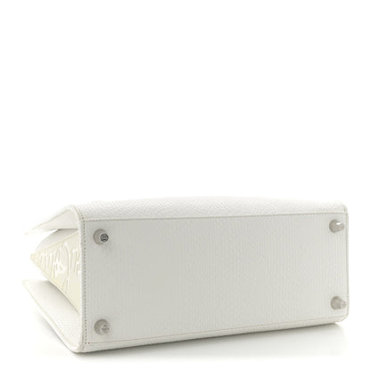Calfskin Lizard Embossed Medium Paloma White