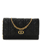 Supple Calfskin Caro Pouch with Chain Black