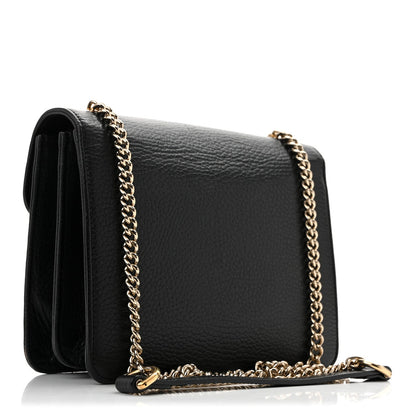 Dollar Calfskin Small Interlocking G Shoulder Bag Black