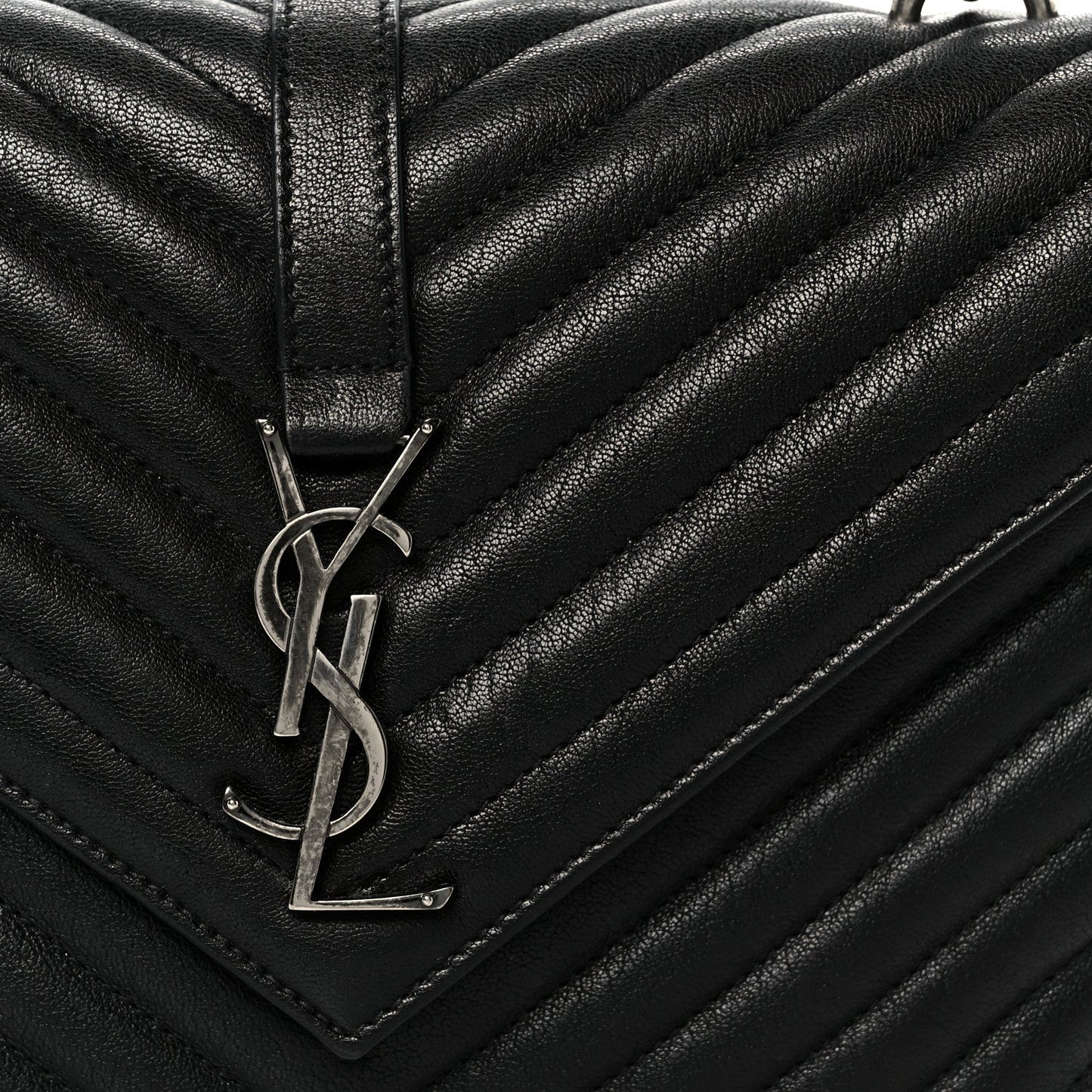 Sheepskin Matelasse Chevron Monogram Medium College Bag