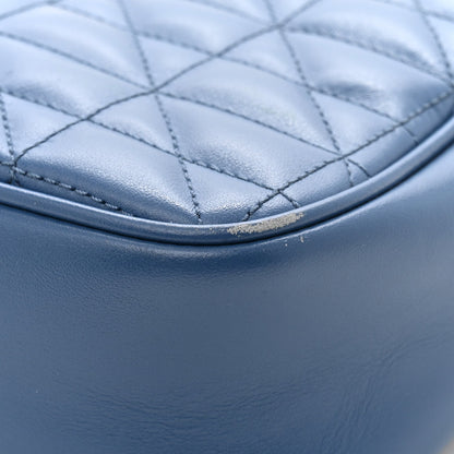 Calfskin Matelasse Aria Small GG Marmont Chain Shoulder Bag Clear Blue