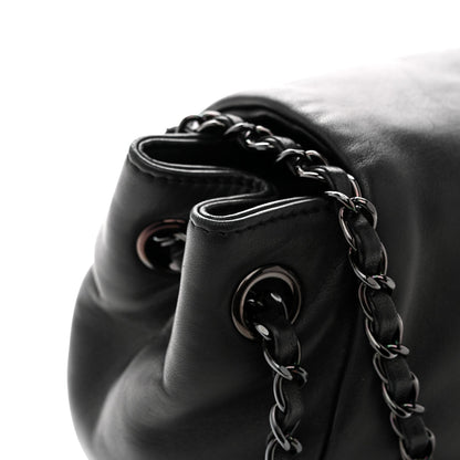 Lambskin Studded Accordion CC Flap Black