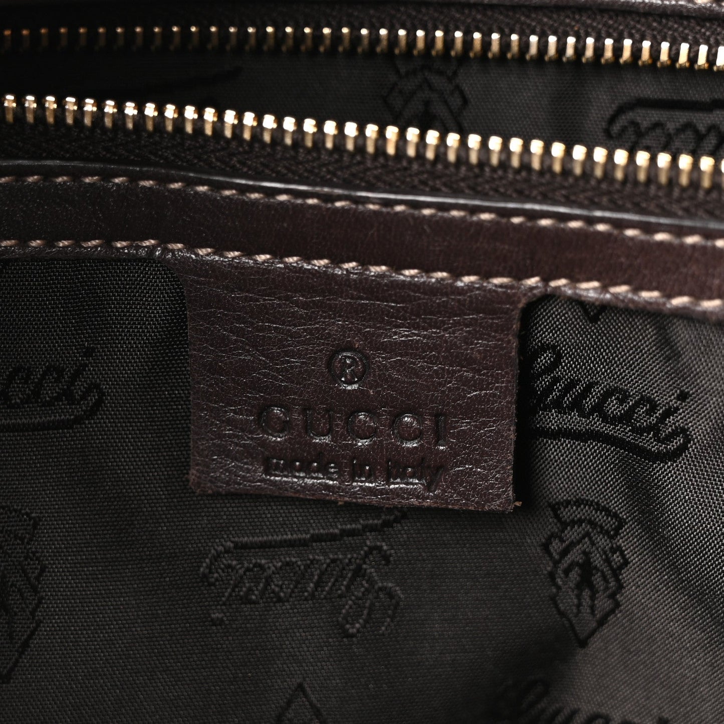 Crystal Monogram Large Hysteria Clutch Brown