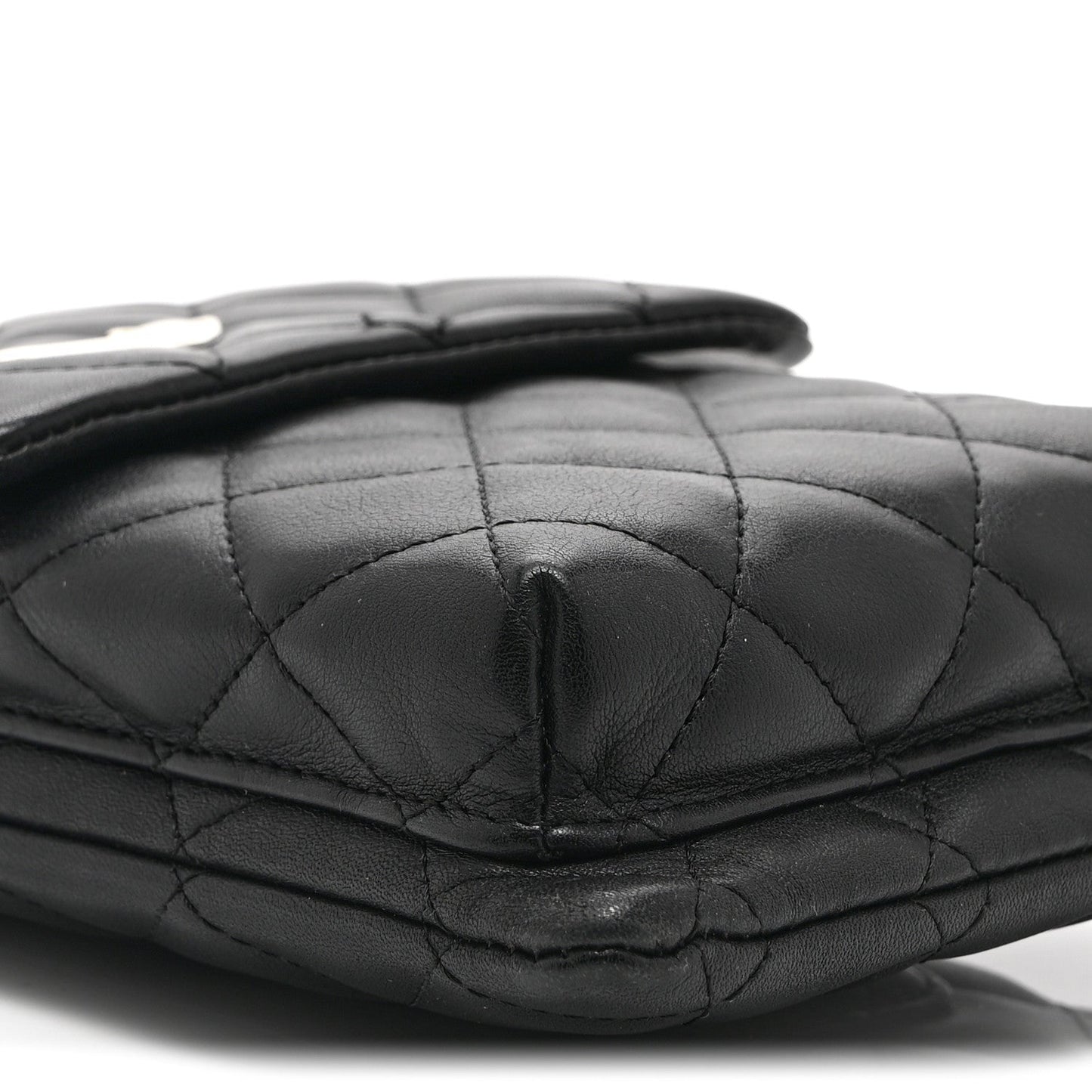 Calfskin Quilted Cambon Crossbody Messenger Black White