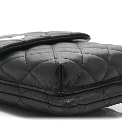 Calfskin Quilted Cambon Crossbody Messenger Black White