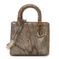 X LEE BUL Treated Calfskin Medium Lady Dior Art Bronze