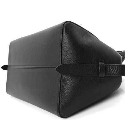Grained Calfskin East West Bowling Bag Black
