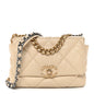 Lambskin Quilted Medium Chanel 19 Flap Light Beige