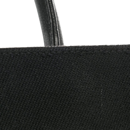 Linen Calfskin Rive Gauche North South Tote Black