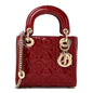Patent Cannage Mini Lady Dior Red