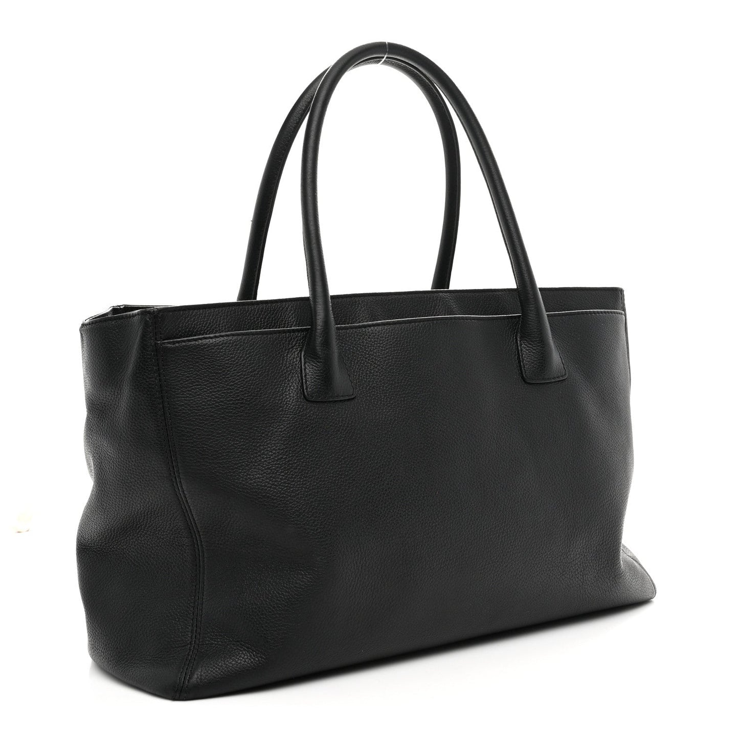 Calfskin Cerf Executive Shopper Tote Black