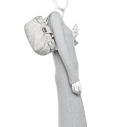 Calfskin Marisa Shoulder Bag Grey