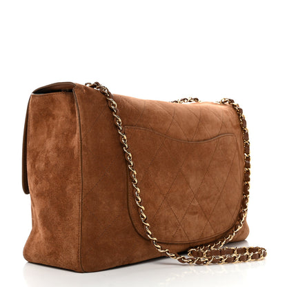Suede Calfskin Souplissimo Maxi Flap Camel