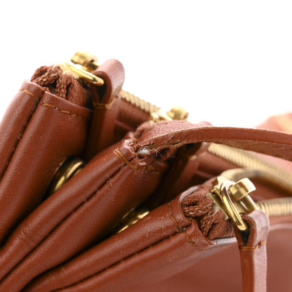 Lambskin Large Trio Crossbody Bag Tan