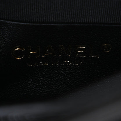 Patent Quilted Mini Graphic Catch Flap Black