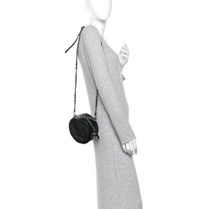 Patent Round As Earth Evening Bag Black