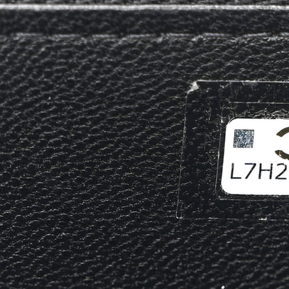Lambskin Enamel Quilted Small Coco Hearts Vanity Case With Chain Black