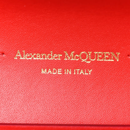 Calfskin Wallet on Chain Red