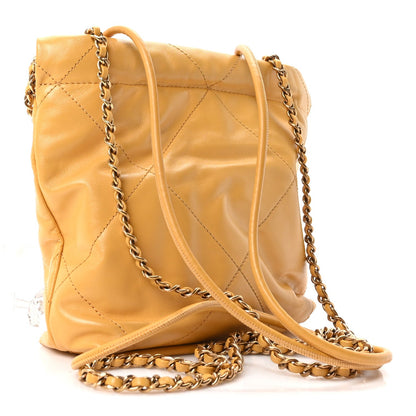 Shiny Calfskin Quilted Mini Chanel 22 Yellow