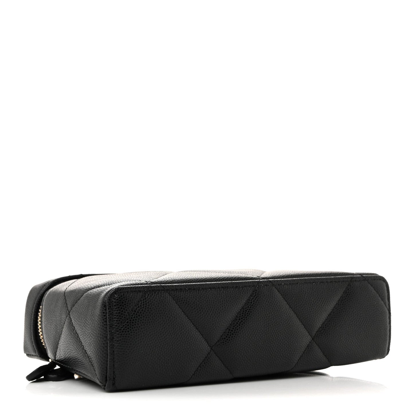Caviar Quilted Top Handle Slim Vanity With Chain Black