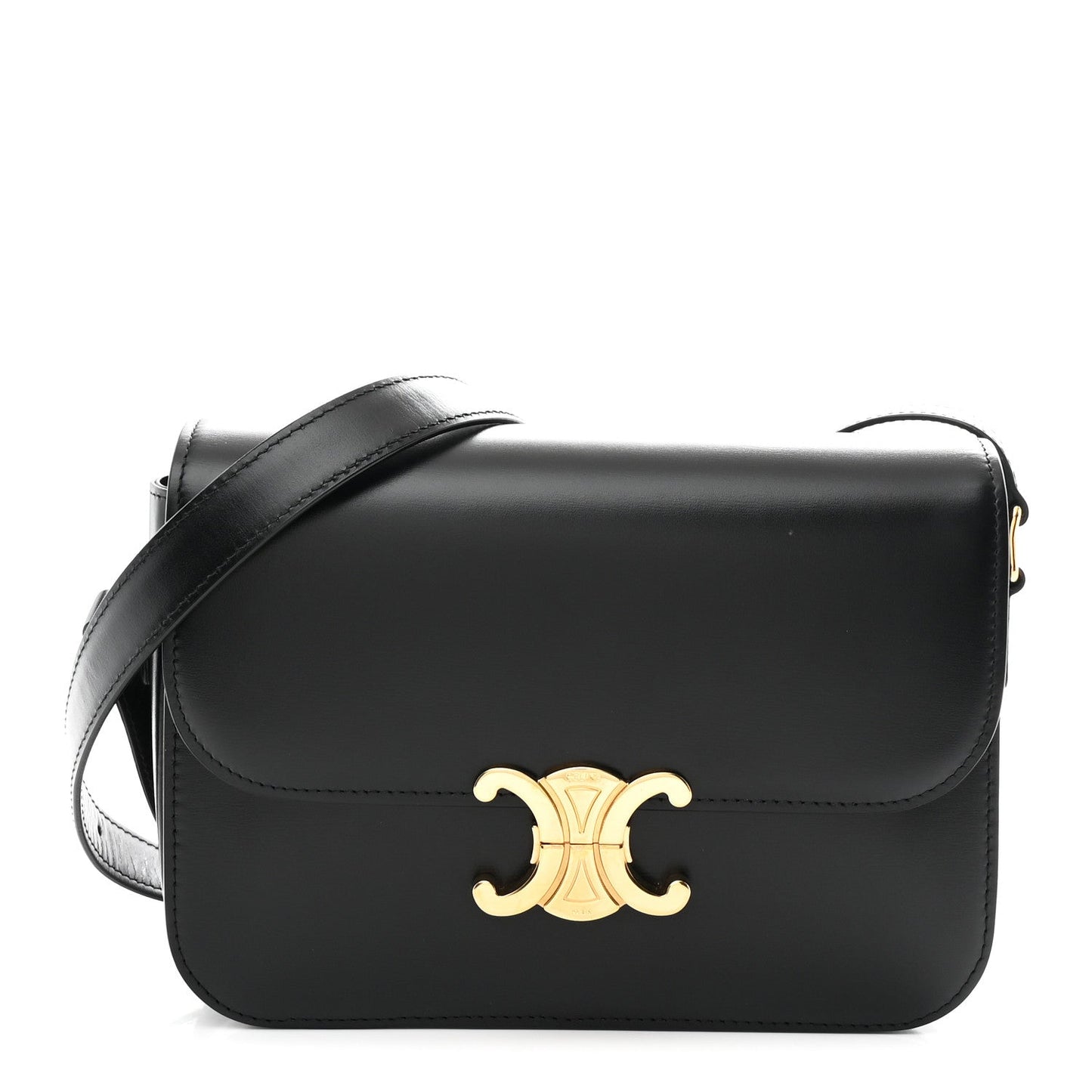 Shiny Calfskin Medium Triomphe Black