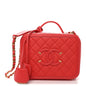 Caviar Quilted Medium CC Filigree Vanity Case Red