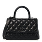 Caviar Quilted Mini Coco Handle Flap So Black