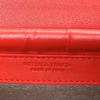 Nappa Intrecciato Continental Wallet on Chain Red