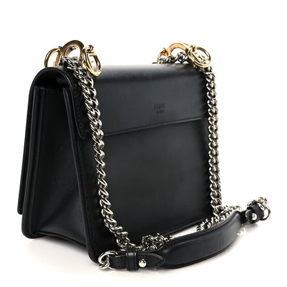 Vitello Century Velvet F is Fendi FF Small Kan I Shoulder Bag Black Tobacco