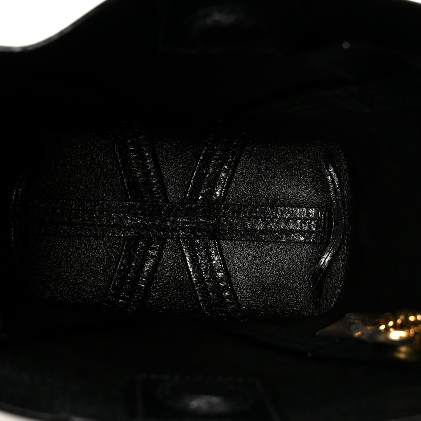 Grained Calfskin Small Spin Tote Black