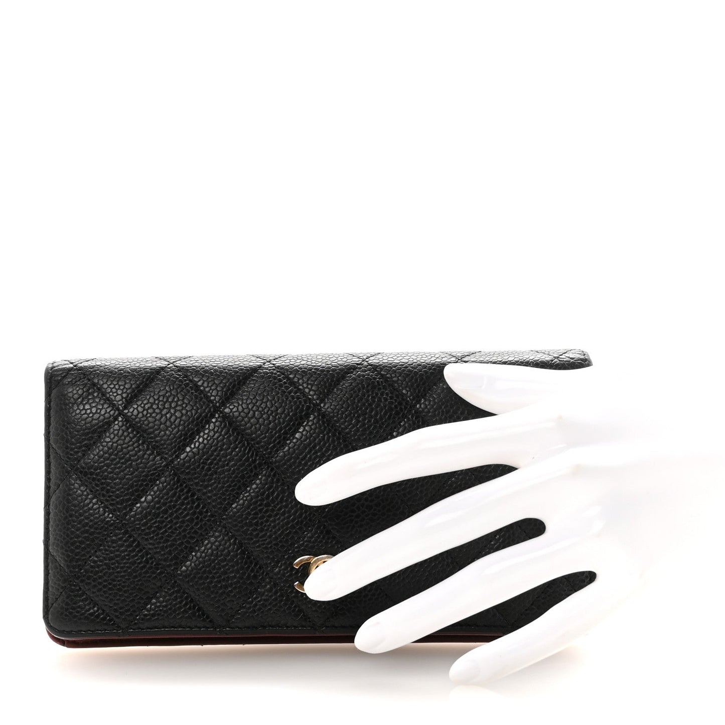 Caviar Quilted Yen Wallet Black