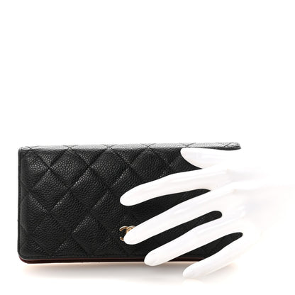 Caviar Quilted Yen Wallet Black