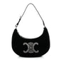 Velvet Strass Triomphe Ava Shoulder Bag Black