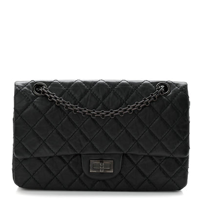Aged Calfskin Quilted 2.55 Reissue 225 Flap So Black
