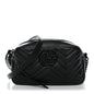 Calfskin Matelasse Monochrome Small GG Marmont Chain Shoulder Bag Black