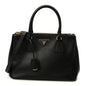 Saffiano Small Galleria Double Zip Tote Black