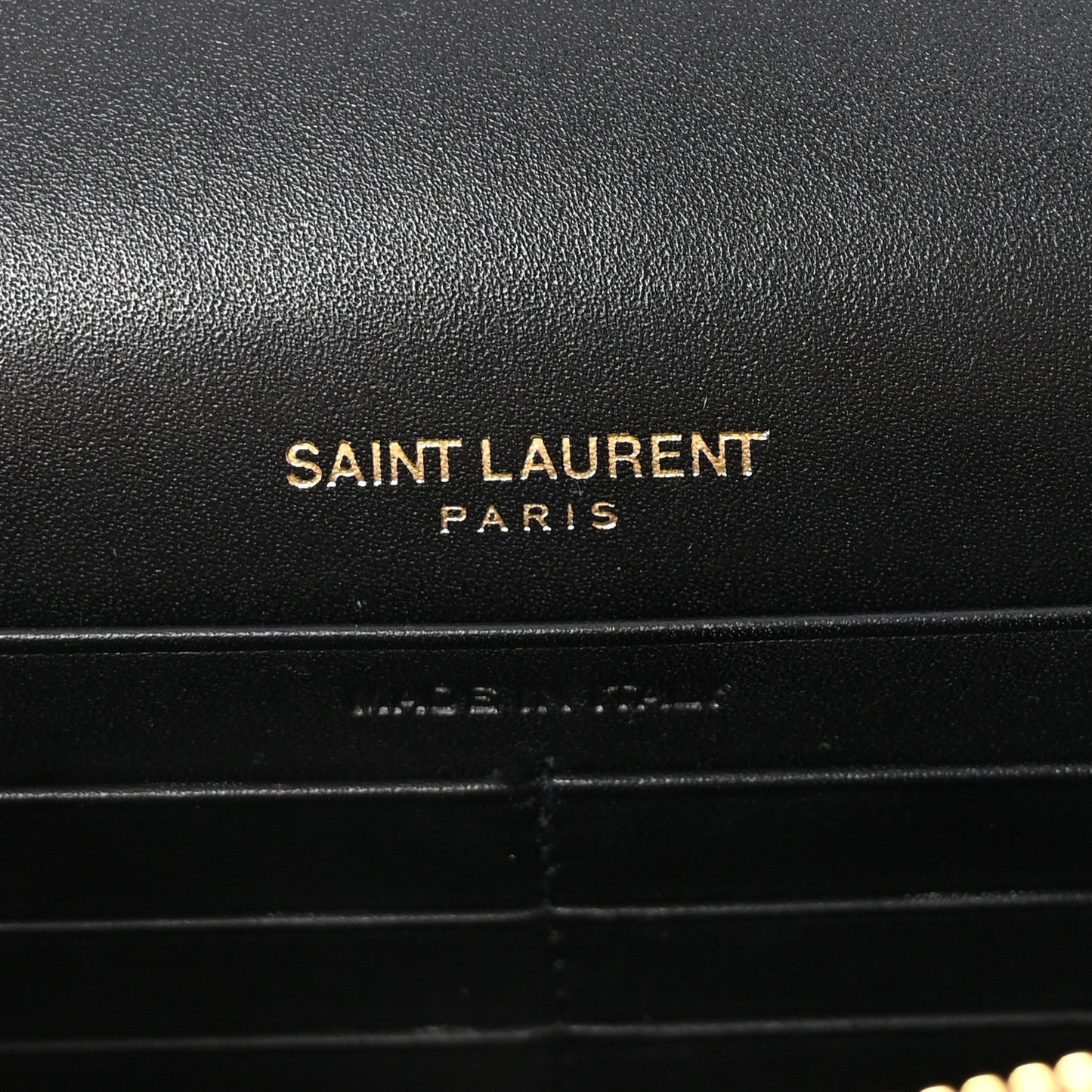 Smooth Calfskin Classic Monogram Kate Tassel Chain Wallet Black