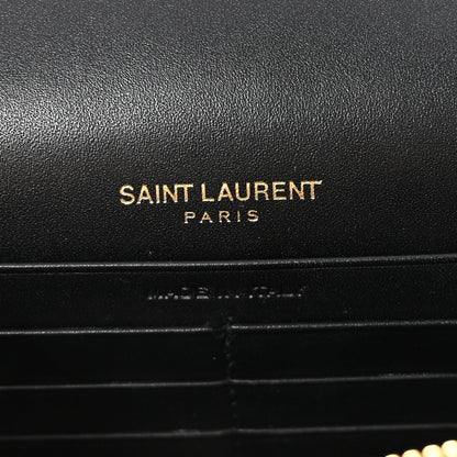Smooth Calfskin Classic Monogram Kate Tassel Chain Wallet Black