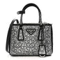 Satin Crystal Mini Galleria Double Zip Tote Metal