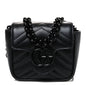Calfskin Matelasse Monochrome GG Marmont Chain Mini Belt Bag Black