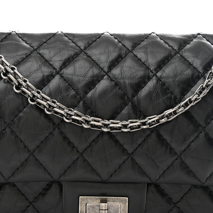 Aged Calfskin Quilted 2.55 Reissue 225 Flap Black