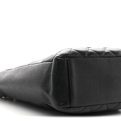Caviar Quilted Petit Shopping Tote PST Black