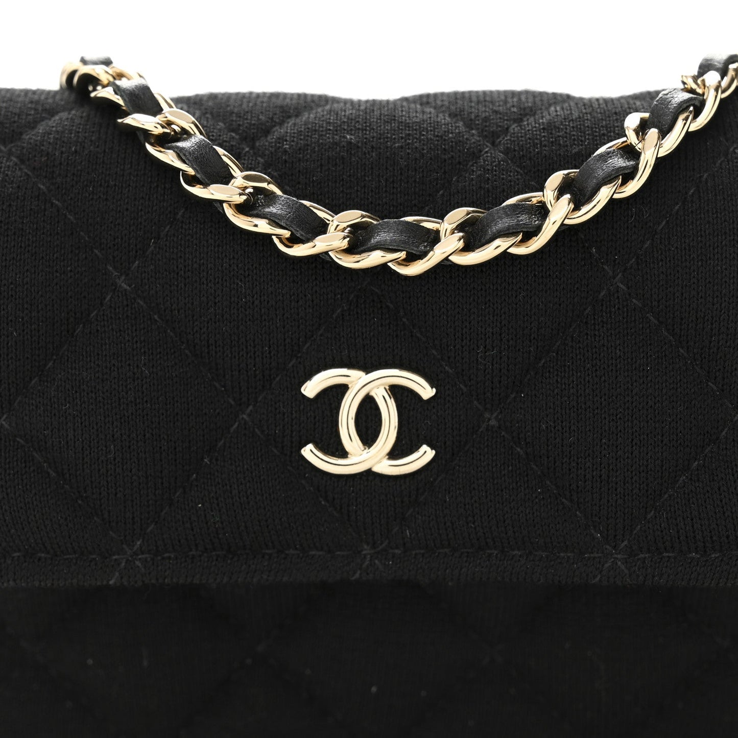 Jersey Quilted Micro Mini Flap Black