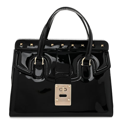 Patent Rockstud Tote Black
