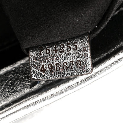 Metallic Nappa Vertical Matelasse Medium Maxi Horsebit Chain Shoulder Bag Silver