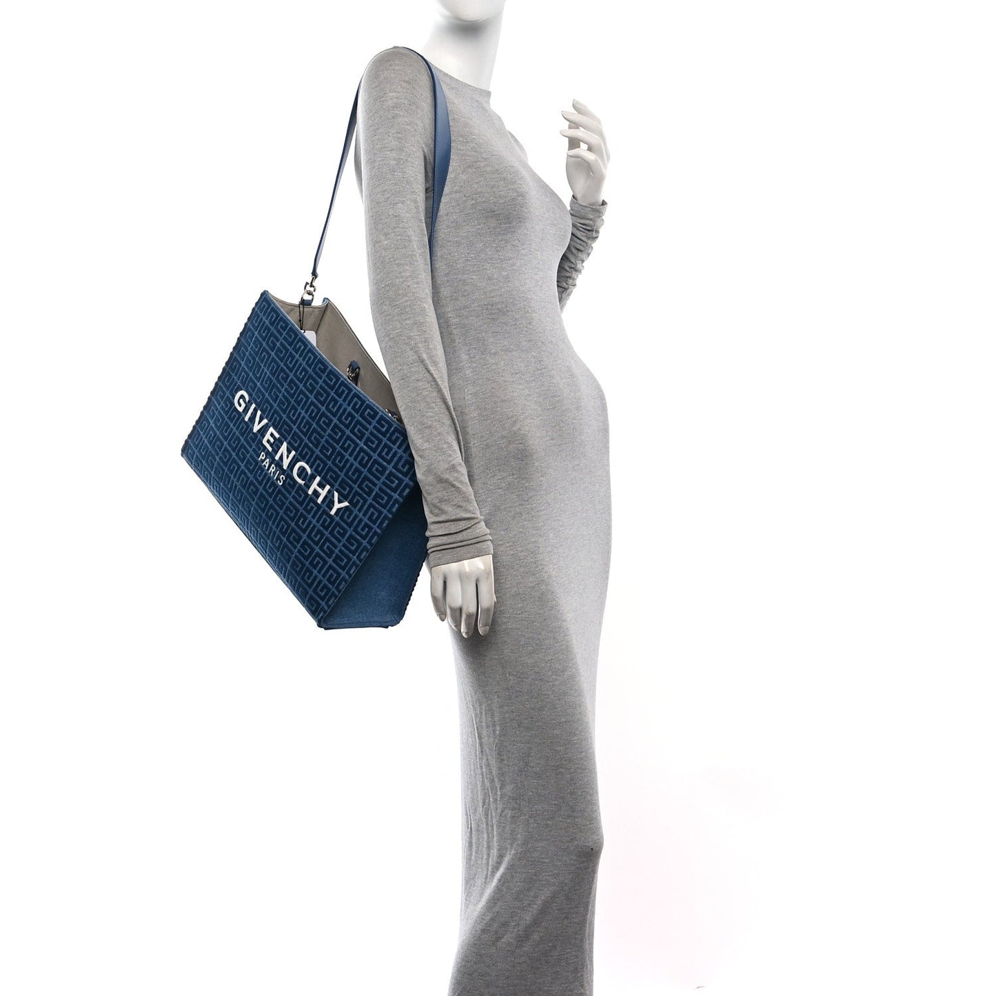 Denim 4G Medium Chain Tote Blue