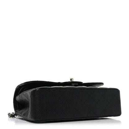 Caviar Quilted Small Double Flap Black