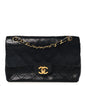 Lambskin Quilted Small Double Flap Black