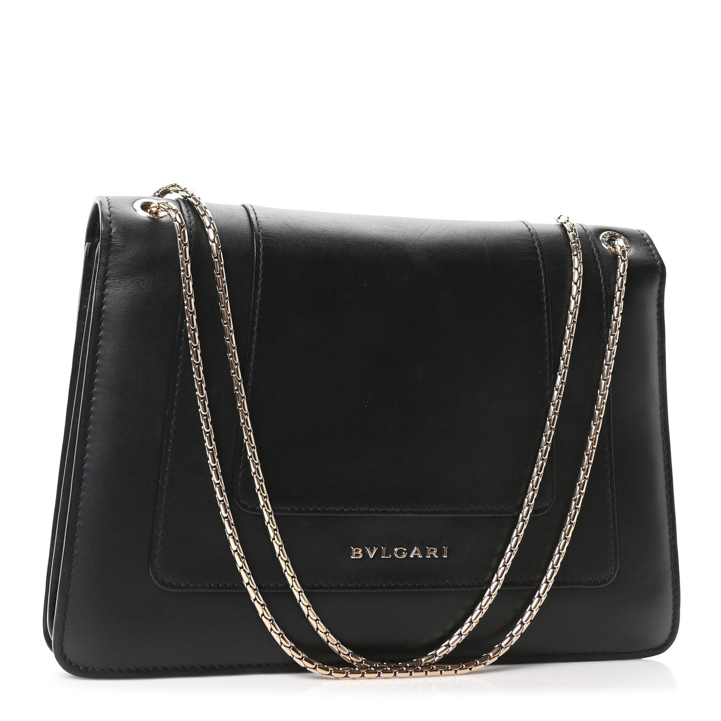 Calfskin Serpenti Forever Shoulder Bag Black